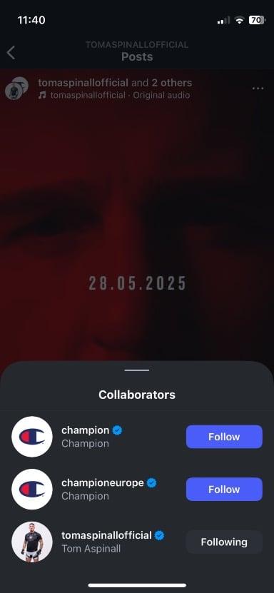 🚨 Tom Aspinall’s “big news” is about a partnership with sportswear company “Champion”