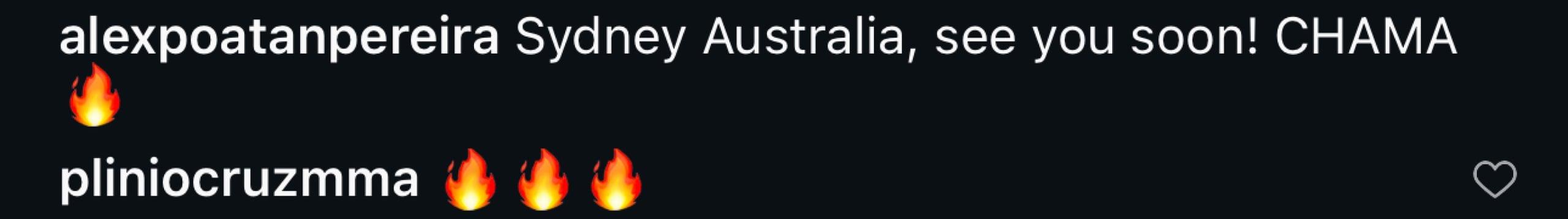 Alex Pereira hints at a return in Sydney