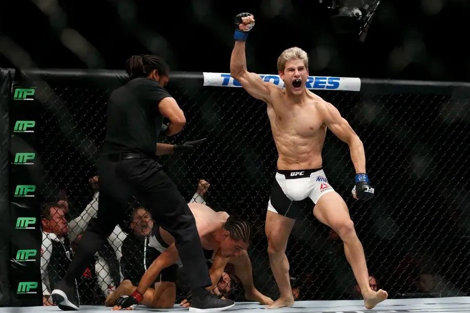 Sage Northcutt after winning his UFC debut. Credits to: Esther Lin - MMA Fighting.