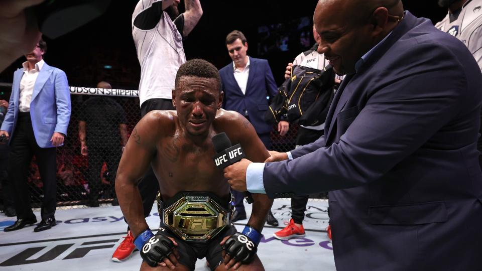 Jamahal Hill becomes a UFC champion. Credits to: Zuffa LLC