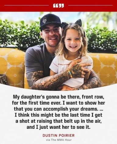 Poirier’s daughter will be in attendance at UFC 302.