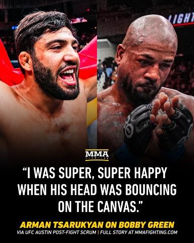 Arman Tsarukyan on the Bobby Green stoppage