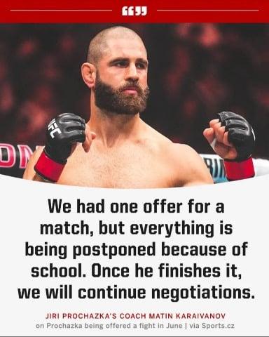 If Jiri Prochazka can prioritize his final exams over a world title opportunity, you can finish your homework: for whoever needs it.