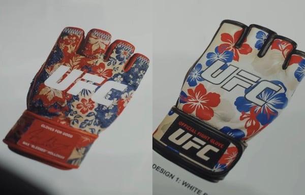 Max Holloway shows off custom gloves design!