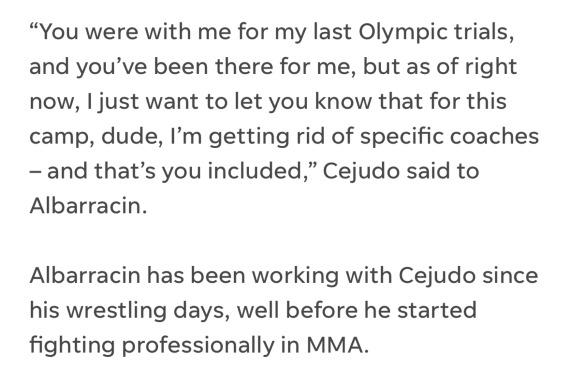 Henry Cejudo parts ways with coach Eric Albarracin on an episode of UFC Embedded 