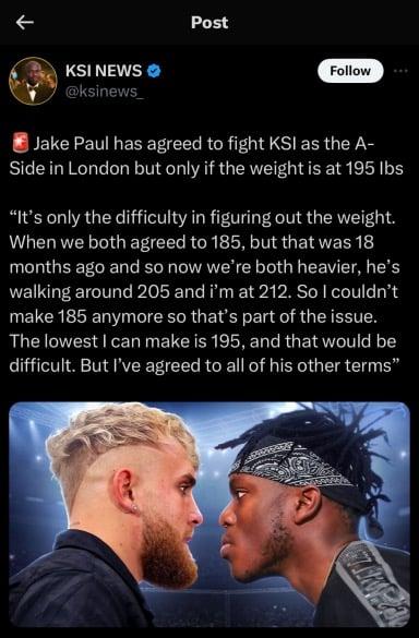 Jake Paul may be the biggest weight bully in all of combat sports history. 
