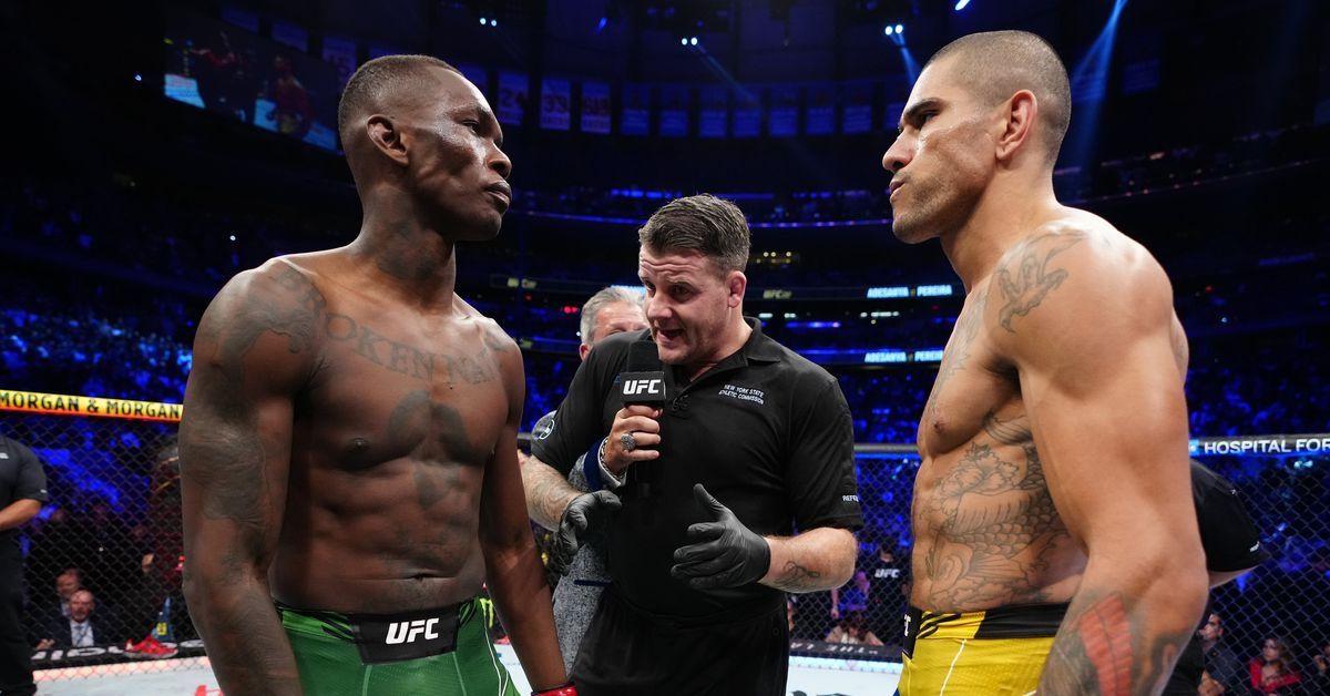 Israel Adesanya and Alex Pereira square off for part 3. Credits to: Zuffa LLC.