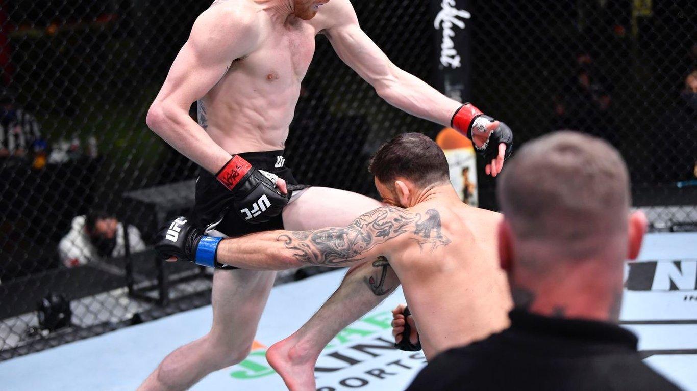 Cory Sandhagen earns a KO of the year contender against Frankie Edgar. Credits to: Zuffa LLC.