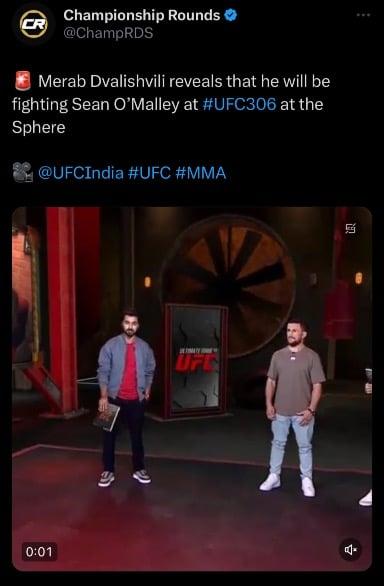 O’Malley VS Merab  306 at sphere confirmed by Merab ????? 