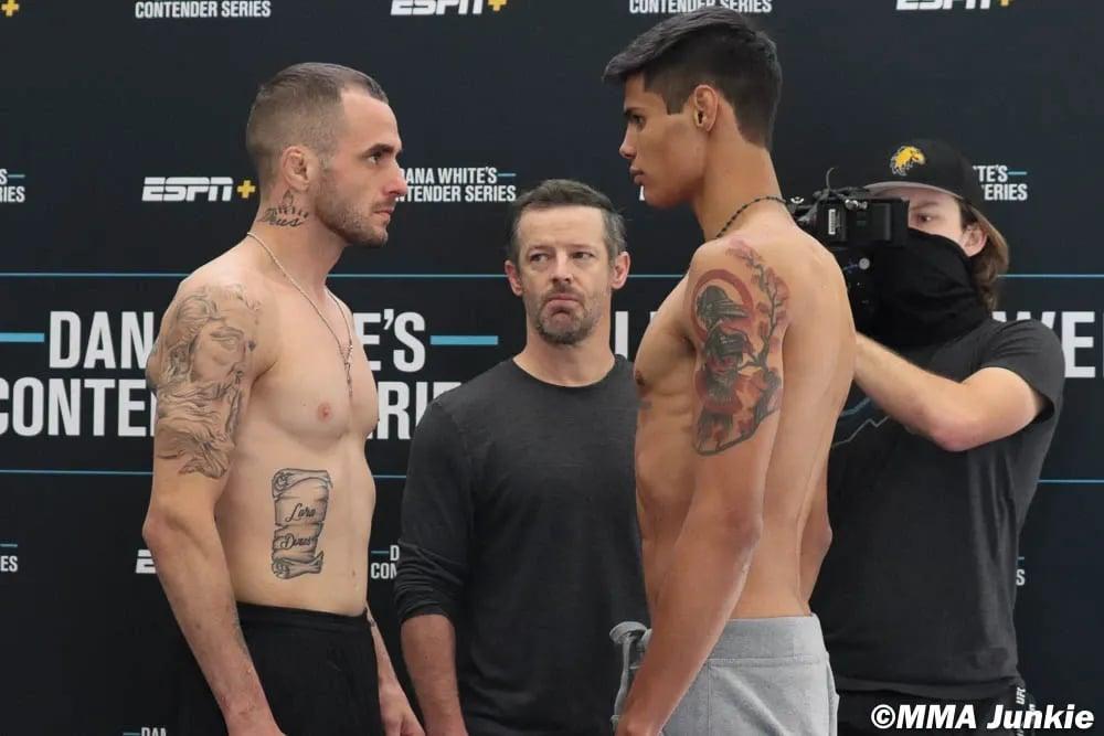 Almeida matched up against Daniel Zellhuber in his contender series fight. Photo by MMAJunkie.