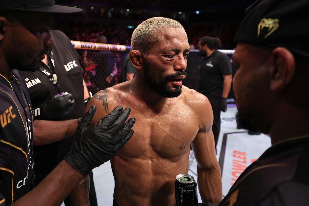 Figueiredo after his most recent fight against Brandon Moreno. Photo by Buda Mendes, Zuffa LLC.