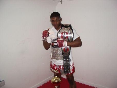 Paul Daley with his Cage Rage Championship Belt