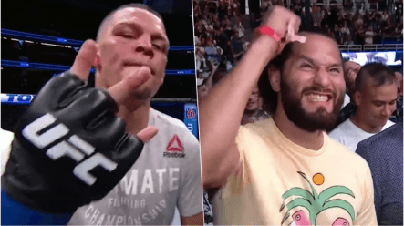 Nate Diaz calling out Jorge Masvidal after defeating Anthony Pettis. Credits to: Zuffa LLC