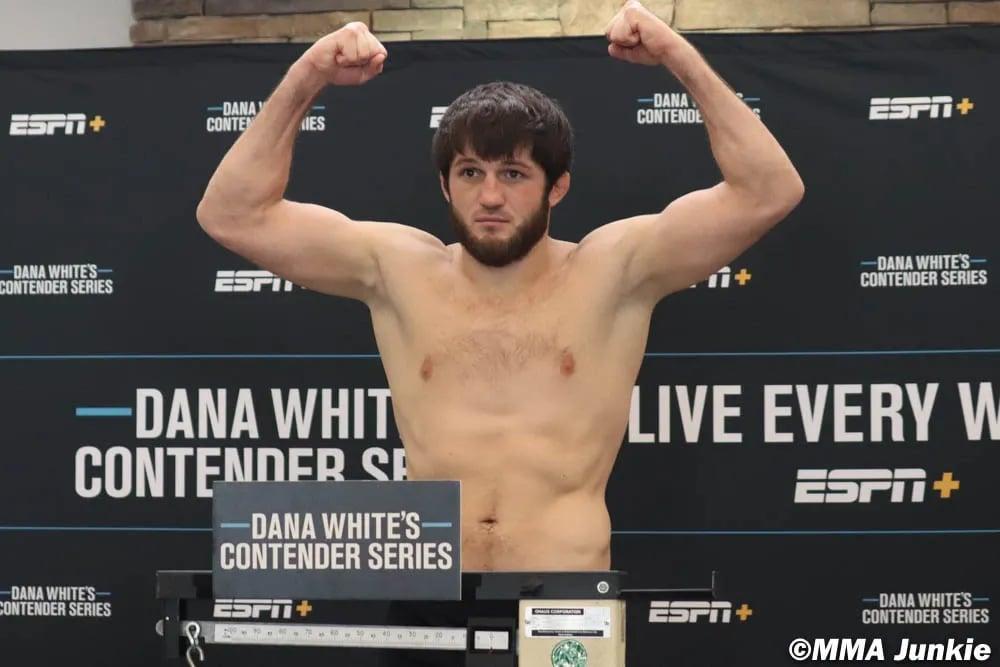 Aliaskhab Khizriev weighing in on Dana White's Contender Series. Photo by MMA Junkie.