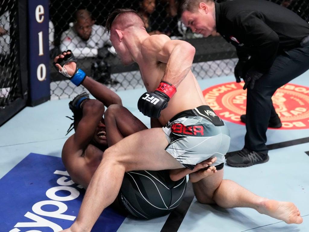 Drew Dober secured a first-round TKO over Terrance Mckinney. Credits to: Dan Hiergesell - MMA Mania.