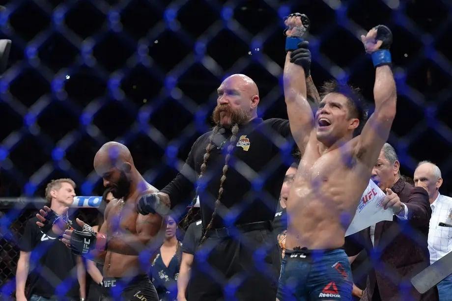Henry Cejudo becoming the Flyweight Champion at UFC 227. Credits to: Gary A. Vasquez - USA TODAY Sports.