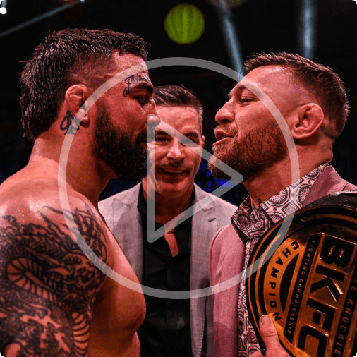 Conor McGregor and Mike Perry face off in a BKFC ring