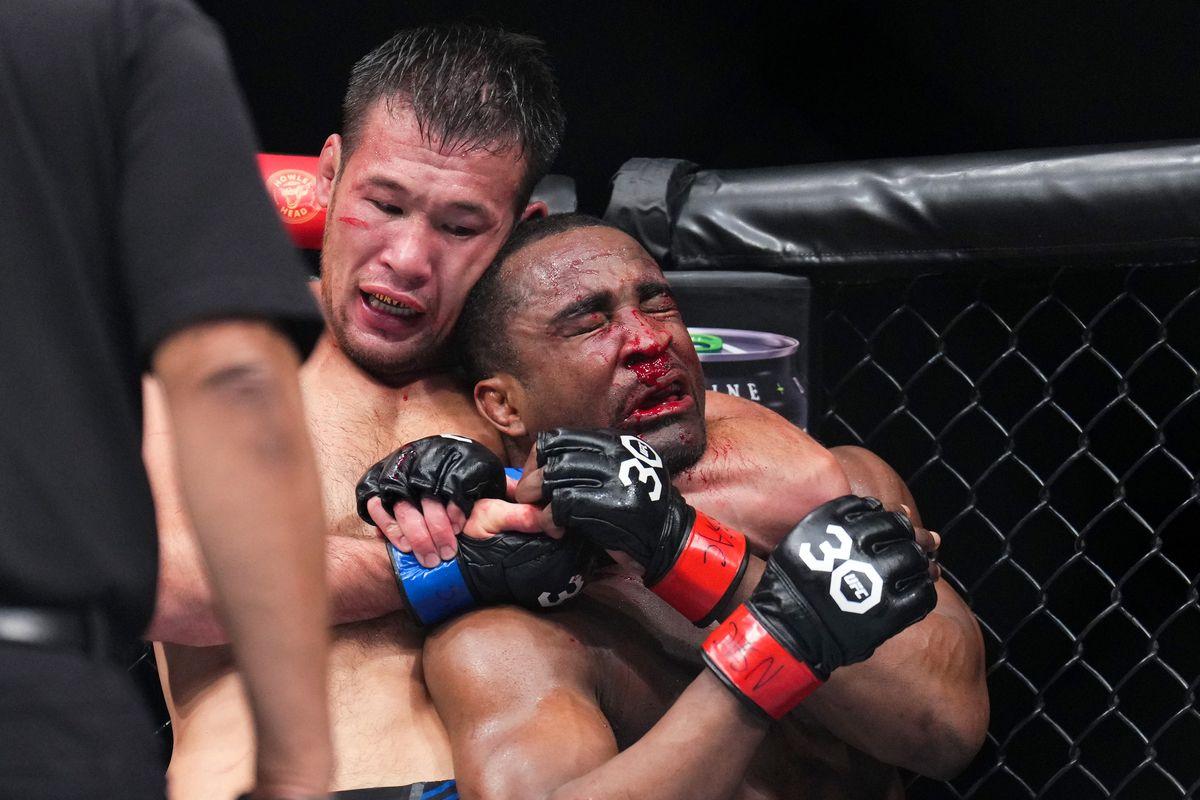 Shavkat Rakhmonov found a vicious standing RNC in his last fight against Geoff Neal. Photo by MMAFighting.