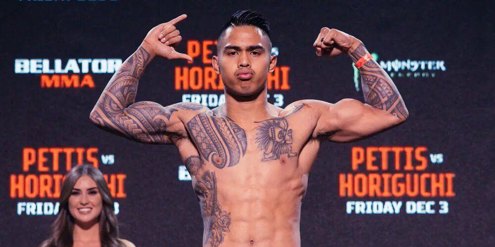 Kai Kamaka at a weigh-in with Bellator. Credits: MMA Junkie