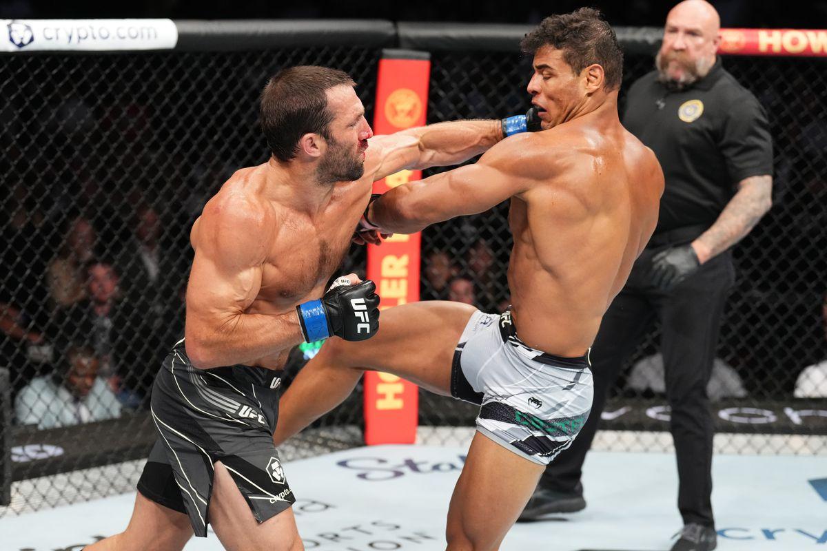 Luke Rockhold cracks Paulo Costa with a straight. Credit: Bloody Elbow.