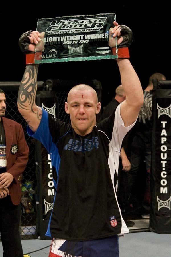 Ross Pearson celebrates winning The Ultimate Fighter. Credits to: Zuffa LLC-Getty Images