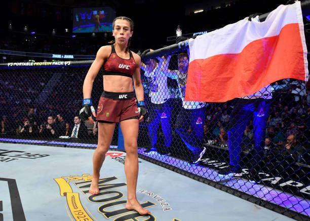 Joanna Jedrzejczyk getting ready to take on Zhang Weili at UFC 248. Credits to: Jeff Bottari-Getty Images.