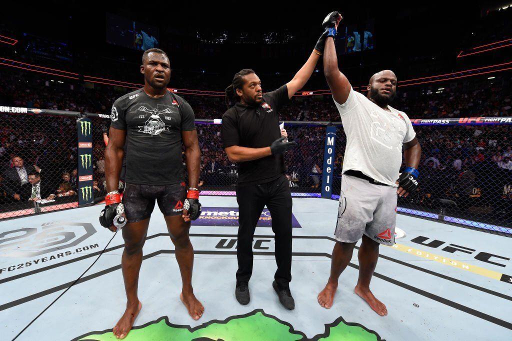 Francis Ngannou reacts after losing to Derrick Lewis at UFC 226. Credits to: Christian Petersen of Getty Images.