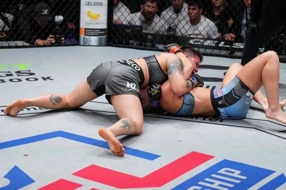 Pacheco's discipline and improved skills showed through in her third fight against Kayla Harrison. Photo by MMA Junkie.