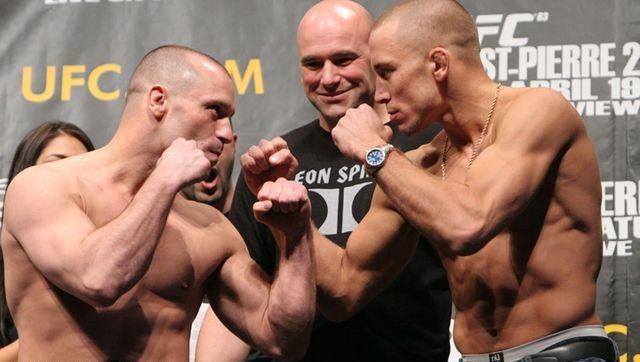 The final face off before GSP and Matt Serra stepped into the Octagon. (Getty Images)