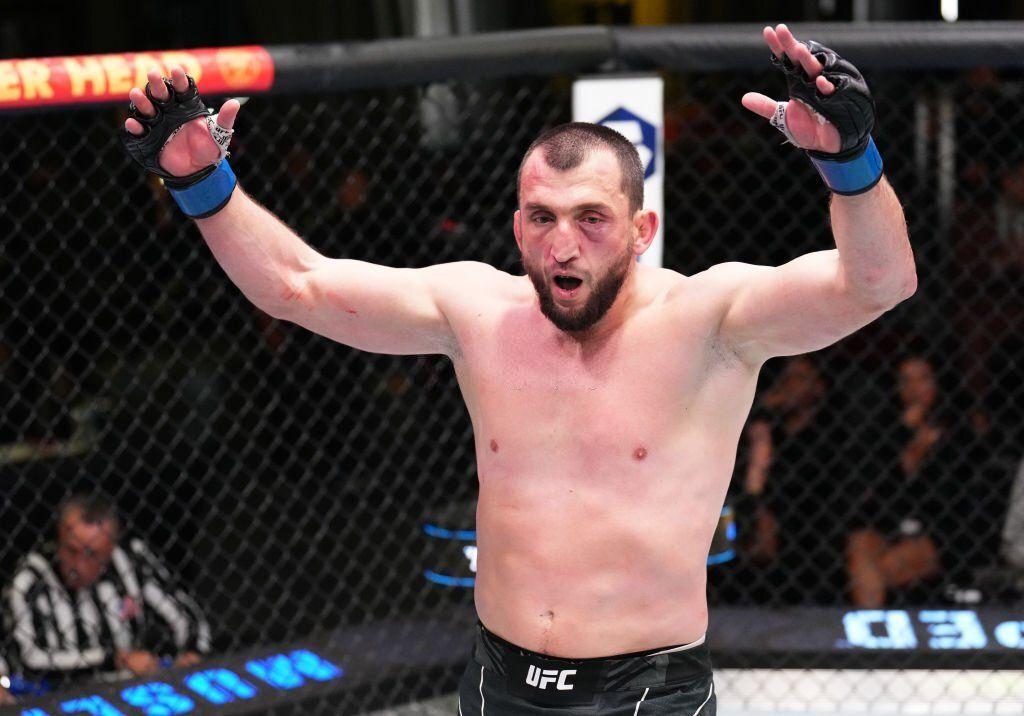 Muslim Salikhov reacts after defeating Andre Fialho. Credits to: Chris Unger - Zuffa LLC