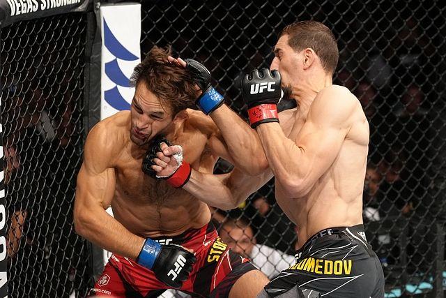 Magomedov in his knockout win against Dustin Stoltzfus. Photo by Jeff Bottari - Zuffa LLC.