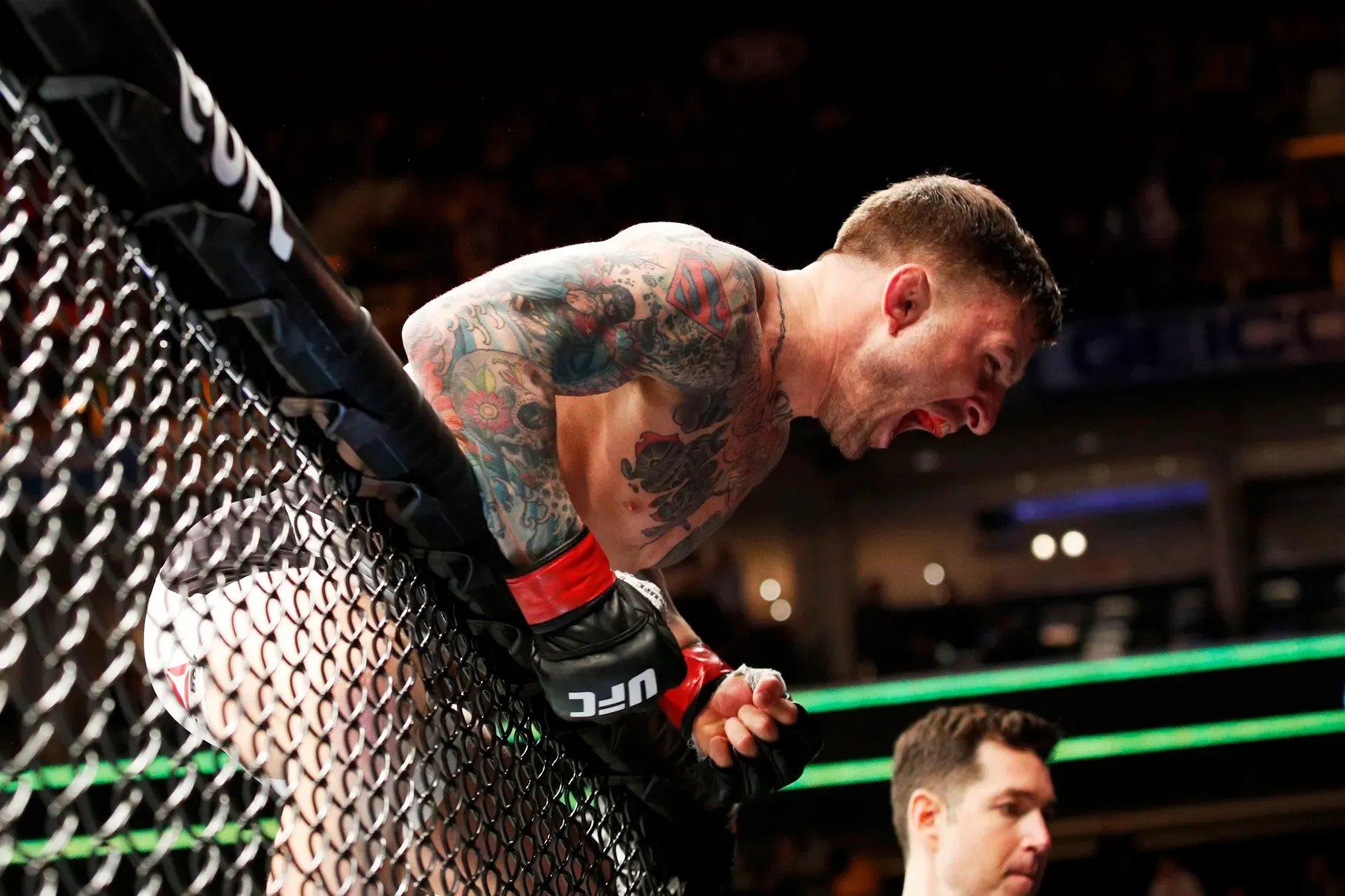Gregor Gillespie after knocking Andrew Holbrook out in 21 seconds. Photo by Kevin Hoffman-USA TODAY Sports.