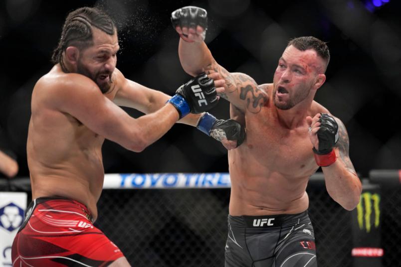 Jorge Masvidal battling with Colby Covington at UFC 272. Credits to: Chris Unger - Zuffa LLC.