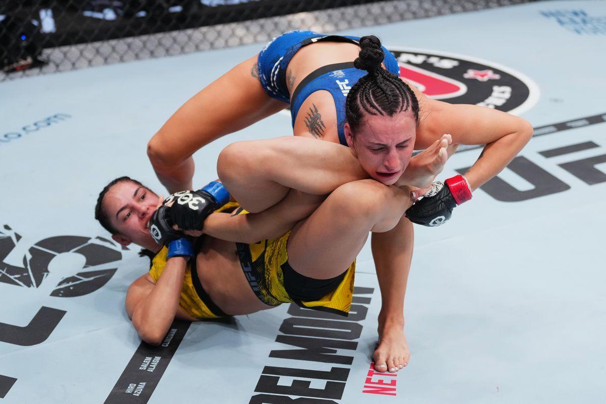 Ariane Lipski brutally submits Casey O'Neill. Credit: MMA Fighting.