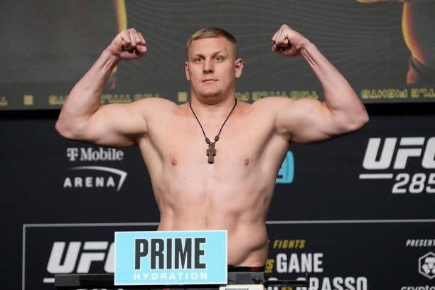 Sergei Pavlovich weighed in as the backup fighter at UFC 285. Credits to:  Louis Grasse-Zuffa LLC.