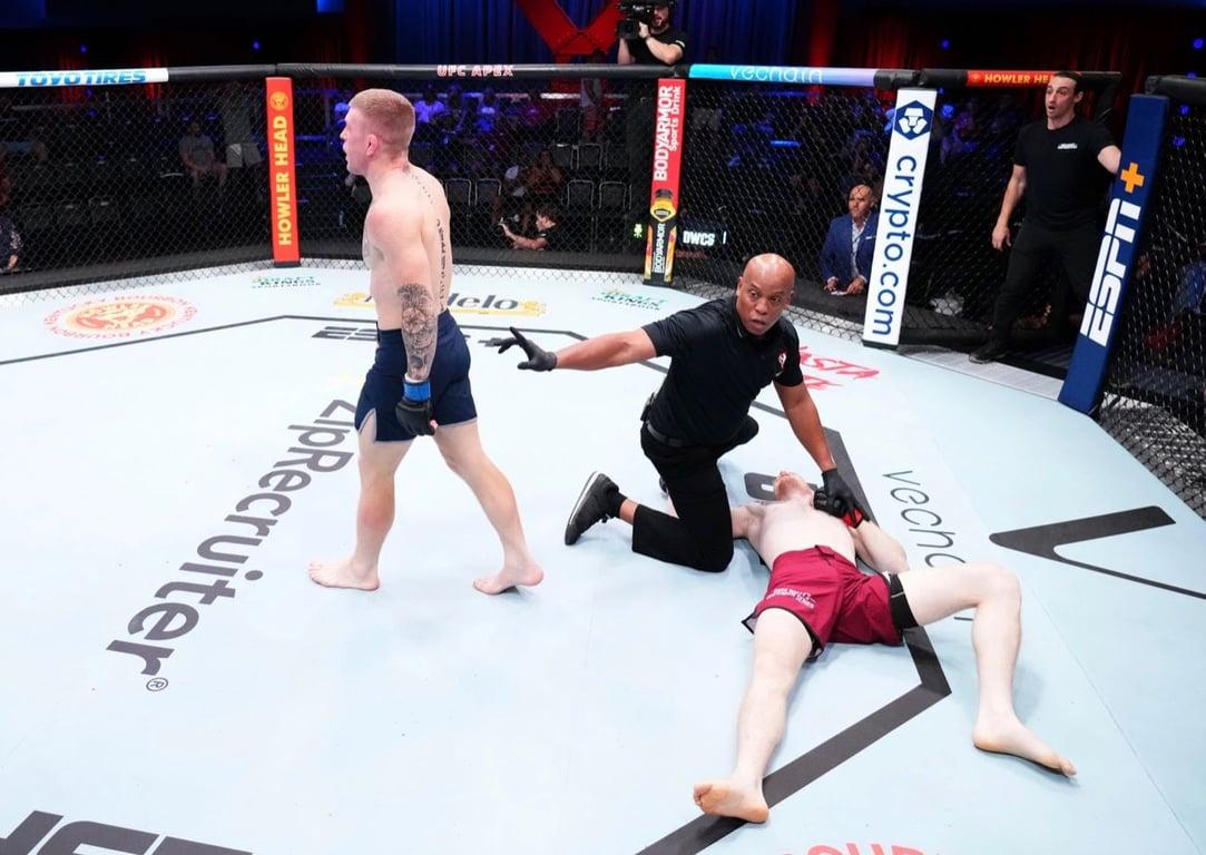 Chris Duncan walks away from his opponent after a huge KO. Credits to: Chris Unger/Zuffa LLC