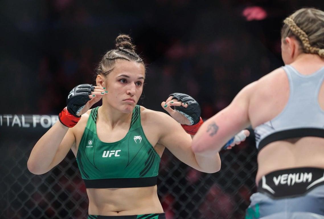 Erin Blanchfield and Molly McCann during UFC 281 at Madison Square Garden. Credit: Jessica Alcheh-USA TODAY Sports.